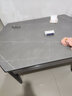 初屋 餐桌 实木岩板餐桌现代简约大理石餐桌椅组合可伸缩折叠吃饭桌子 1.35米黑灰色【12MM阿玛尼灰】 单餐桌 实拍图