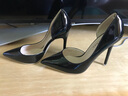 彩姿莲欧美新款侧空尖头高跟单鞋漆皮显瘦情趣超高跟细跟性感高跟鞋女 黑色 36 实拍图