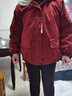 衣典零一（LEDIALYI）加绒加厚派克服棉服女2025秋冬季女装新款中年小个子棉衣棉袄外套 酒红色 XL 【推荐132-142斤】 实拍图
