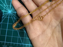 老庙黄金项链足金O字链素链女款侧身链送妈妈老婆节日 多退少补 约:2.5g 实拍图