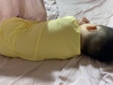 上宝麦夏款儿童连体睡衣兰精莫代尔薄款长袖男女童家居服 水嫩黄 110码 实拍图