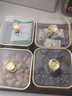 康丰（KANGFENG） 玻璃水果盘家用客厅果盘茶几干果盘干果盒高档托盘干果收纳盒 实木托盘+描金边果盘6个【带盖】 实拍图