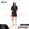 DZZIT地素假两件连衣裙春夏法式浪漫荷叶边设计女3H2O4164A 黑色 XS 晒单实拍图