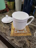 玉蝶景德镇茶杯陶瓷带盖家用骨瓷杯子办公室水杯会议茶杯定制刻字logo 金钟杯 金边400ML 实拍图