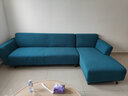 钟爱一生沙发套罩全包全套懒人沙发盖布四季通用贵妃位全包加厚弹力坐垫子 玉米绒 青蓝色 加大(拉伸范围235-300cm)四人 实拍图