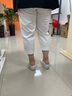 PHJ 休闲裤女秋季新款遮肉显瘦小脚哈伦长裤高腰职业OL免烫西装裤 白色-七分裤 2XL（140-155斤） 实拍图