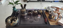 瓷牌茗茶具功夫茶具茶盘实木家用整套四合一电热炉茶台茶托盘排水式仿乌金石 静荷花瓶流水器4合1茶盘全自动炉 实拍图
