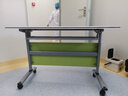 匠居士辅导班条桌折叠培训桌会议翻板桌带轮培训机构桌椅课桌学校书桌 白色1200*400*750 实拍图