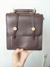 乐卡利小众美式复古搭扣双肩牛津包英伦通勤学生三种背法书包女 咖色搭扣双肩包 实拍图