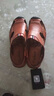 威登羊夏季包头凉鞋男士手工沙滩鞋牛皮户外洞洞鞋透气休闲凉拖鞋镂空涉水溯溪鞋子 1802红棕 40 实拍图