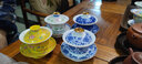 容山堂京韵盖碗茶杯陶瓷大号珐琅彩绘三才青花泡茶碗功夫茶具配件 陶瓷珐琅彩盖碗-蓝莲花 实拍图