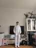 牛奶丝太极服春夏季女男太极拳服装套装练功服武术服表演服新款 白色 S 实拍图