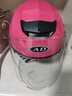 AD电动车头盔新国标认证男女士四季通用电瓶车安全帽女款冬季保暖轻便骑行半盔冬天冬盔助力车防护帽 新国标单镜【粉色】透明 均码 实拍图