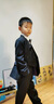 罗蒙儿童西装套装主持人礼服中大童钢琴毕业演出服花童男童表演西服狂 黑色：外套+裤子+领带+领结 140 实拍图