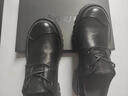 羚步 休闲皮鞋男英伦厚底复古百搭工装鞋真皮透气大头皮鞋潮低帮松糕鞋 黑色 43 实拍图