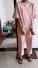 芊之雅（QIANZHIYA）梭织棉纱布睡衣女夏天纯棉七分袖裤居家服套装女生韩版休闲家居服 BNC-1012兰色 女XL/170(建议125-145斤穿) 实拍图