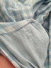 康妮雅（Conlia）睡衣女春秋季纯棉双层纱女士家居服长袖经典格子休闲套装可外穿 蓝白格（春秋薄款） L 实拍图
