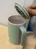 摩茶养生杯迷你电炖杯便携式煮茶热牛奶神器熬粥mini办公室热奶杯养生壶烧水杯多功能养身壶 豌豆绿（升级款）+滤网【送勺子】 0.45L 实拍图