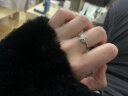 谢瑞麟（TSL）母亲节礼物18K金钻石戒指环群镶求婚订婚结婚白金钻戒女63235 15圈口（约21颗钻，约7分） 实拍图
