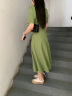 BASIC HOUSE/百家好韩式多色针织Polo连衣裙女2024夏季垂感高腰显瘦长裙子女 绿色 L 晒单实拍图