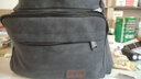 单肩包男帆布包男斜跨包休闲旅游包学院复古大容量横款单肩包斜挎包男士背包 黑色 实拍图