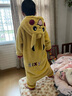 乔小宇儿童皮卡丘睡袍春秋冬季加厚珊瑚绒男女童加绒睡衣长款浴袍浴衣 黄色皮卡丘睡袍＋裤子 120 建议身高100-120CM 实拍图
