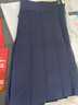 欧贝汐韩版A字学院风学生半身裙高腰春夏秋冬季百褶裙女网球裙a字短裙子 藏青色 M 实拍图