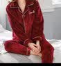 琼瑛 睡衣女秋冬加厚法兰绒两件套情侣睡衣男家居服套装 QY520A-女款酒红 XXL 实拍图