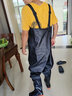下水裤 水库雨裤带雨鞋防水衣服水鞋半身连体水裤男叉抓鱼全身加厚 黑色橡胶背带半身裤130丝【特厚】 41鞋码 实拍图