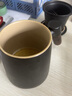 恩尔美（nRMEi）乌金釉陶瓷马克杯家用办公室带盖泡茶杯水杯带手柄茶水分离杯 韵黑400ML 实拍图