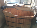 木太祖木桶浴桶成人浴澡缸小户型木质泡澡桶洗澡桶熏蒸沐浴澡盆蒸泡两用 120cm浴桶+盖子+方凳+靠椅 实拍图