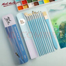 【全网低价】蒙玛特(Mont Marte)海洋铁盒10支装水粉笔 猪鬃水彩画笔丙烯颜料画画笔美术勾线笔儿童油画笔套装BMHS1011美术写生 实拍图