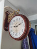 康巴丝（Compas）双面挂钟欧式石英钟挂表客厅餐厅摇摆时钟表摆钟钟表 1062仿木 实拍图