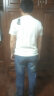 布先生男士短袖T恤夏季短袖时尚衣服白色圆领中式棉麻男装AT2043 白色 XL/180 实拍图
