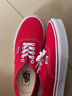 VANS范斯官方 经典款Authentic正红色经典个性帆布鞋 红色 38.5 实拍图