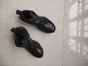 Cho Jung休闲皮鞋男士加棉增高厚底高帮鞋马丁户外运动鞋男冬季高邦老爹鞋 黑色皮里 39 实拍图