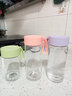 富光清然玻璃杯女便携牛奶杯咖啡高硼硅耐热刻度高颜值水杯子ins风花 粉色 480ml 实拍图