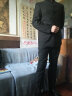 HAIPAIHAOYU 中山装男修身纯色唐装套装青年立领中式新郎礼服 1665黑色 180上衣33裤子 实拍图