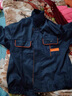 王泽永乐工作服上衣男女春秋劳保服工作服套装工装车间工地工人衣服定制 藏蓝桔兜春秋长袖单上衣 XL (175) （建议135-155斤） 实拍图