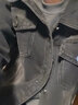 真维斯（JEANSWEST）夹克男2025春夏季亲肤透气刺绣时尚百搭男士牛仔夹克外套黑灰M 实拍图