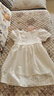 英氏（YEEHOO） 女童连衣裙儿童裙子童装短袖淑女风公主裙气质甜美中大童夏装 金线毛球白色 【纯棉内衬】 120 实拍图