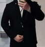 罗蒙羊毛呢西服男士春秋商务休闲西装厚款大衣外套男装85XF黑色4XL 实拍图