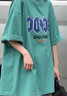 萨姆依 ins超火短袖T恤女夏2023夏季新款韩版宽松学生BF原宿港风半截袖oversize休闲上衣 薄荷绿【闪电字母】 XL 实拍图