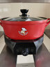 DIKO 陶瓷电火锅分离式砂锅多功能室内电煮锅刷肉锅插电涮火锅煲仔饭煮粥神器厨房烹饪涮肉分体锅 5L 红色（配玻璃盖） 实拍图