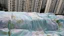 暖梵DIY羽绒被被壳半成品防钻绒钻毛被套高密度立衬自充绒内胆芯面料 天蓝百合-带拉链口 180*200 实拍图