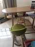 美勒思 吧台椅   实木吧椅酒吧椅子 复古高脚椅前台椅 旋转吧椅子 草绿麻布配原木腿 实拍图