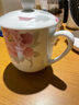 红官窑国瓷泡茶杯可定制陶瓷杯子白瓷釉下彩带盖马克杯办公室水杯礼物 空谷幽兰【礼盒装】450ml1只 实拍图
