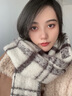 万物生围巾冬季女白色格子韩系氛围感灰色情侣秋冬配大衣时尚披肩 实拍图