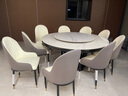 琛舍高端实木岩板餐桌椅组合现代简约意式大理石圆桌带转盘家用饭桌 中花白【加厚大理石】 1.6米 一桌十椅【带转盘】 实拍图