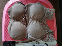 臻丝蕾蔓文胸女无钢圈少女美背内衣聚拢蕾丝花边薄款性感无痕小胸罩 V领蕾丝WX (卡其+豆沙） 实拍图